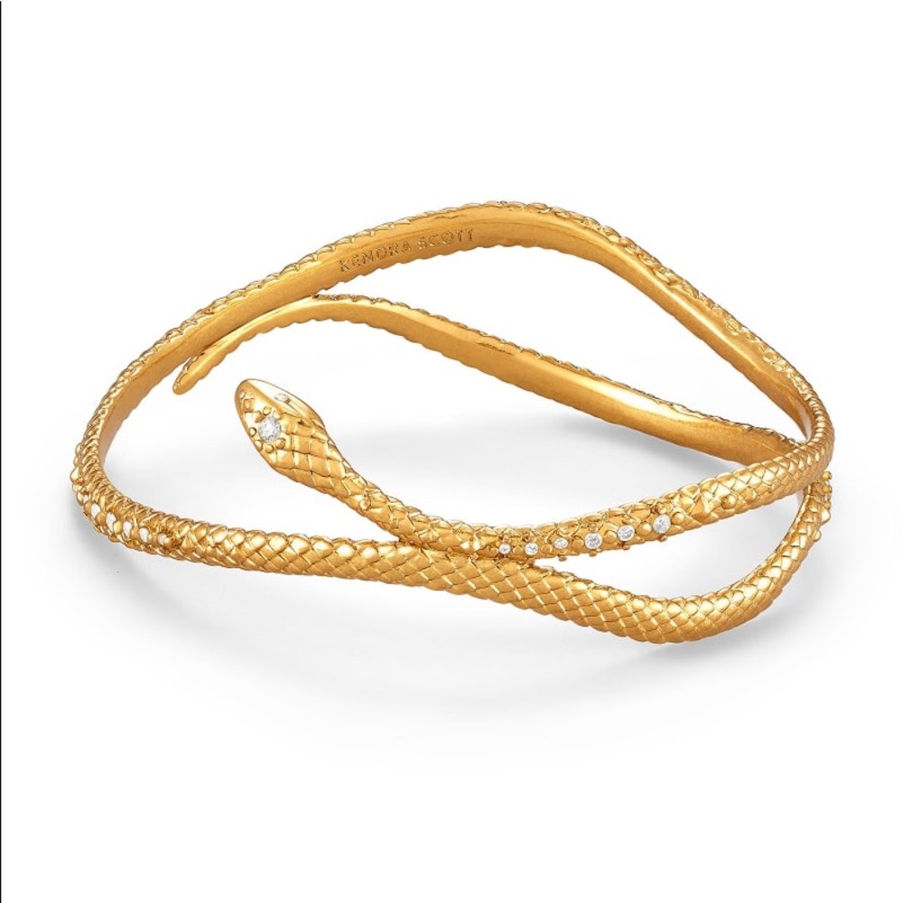 NWT Kendra Scott Phoenix Snake Bangle Vintage Gold